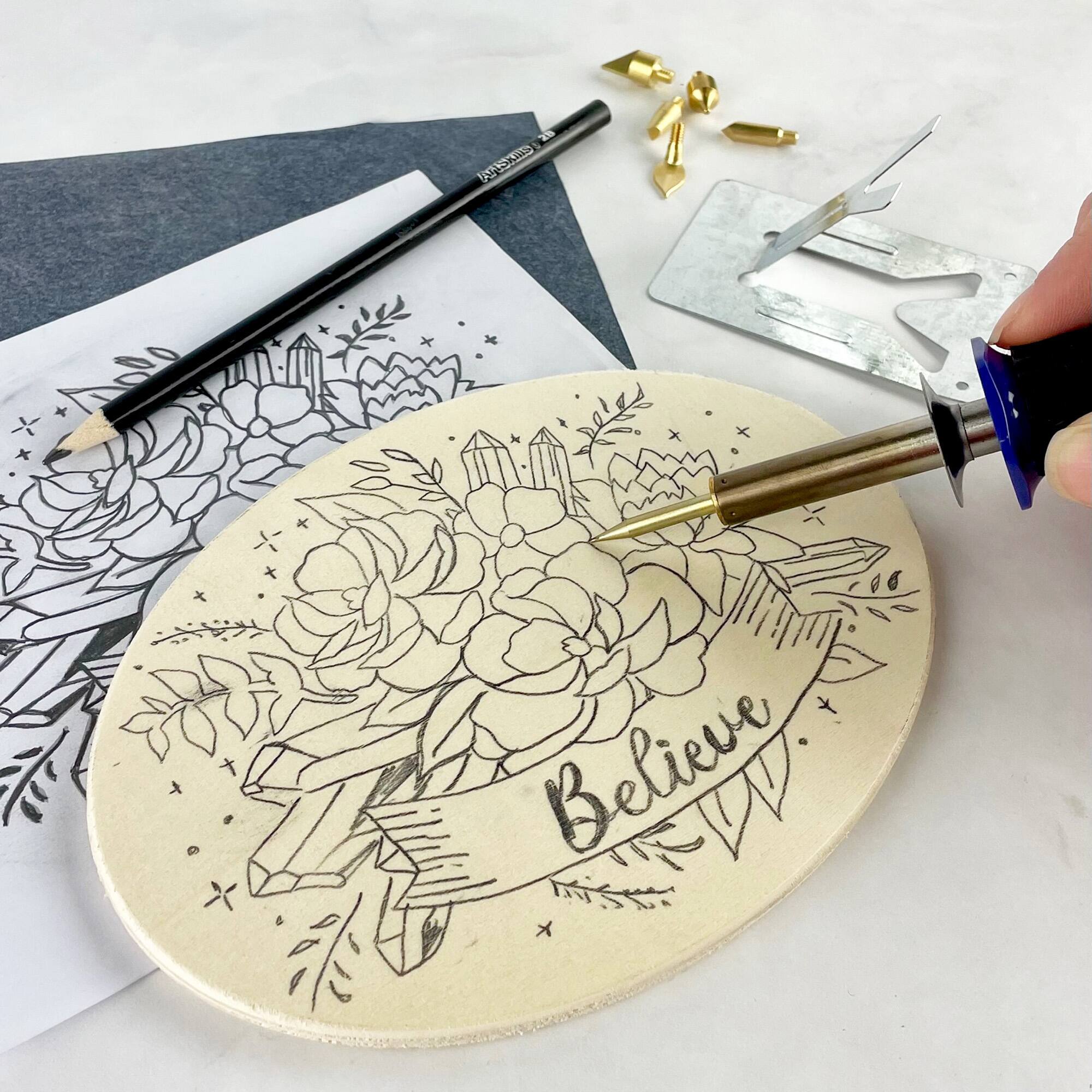 ArtSkills® 55 Piece Beginners Wood Burning Kit with Wood Rounds